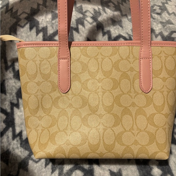 Coach Tan and Pink Tote Bag - Picture 3 of 3